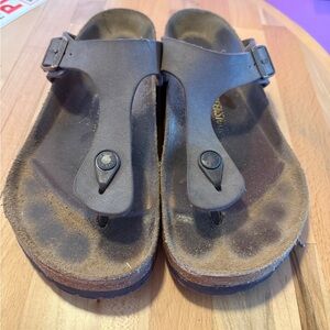 Brown leather Birkenstock Gizeh